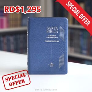SANTA LETRA GRANDE CONCORDANCIA BIBLIA VINIL AZUL