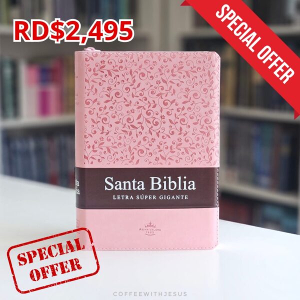 SANTA BIBLIA LETRA SUPER GIGANTE ROSA RVR 1960