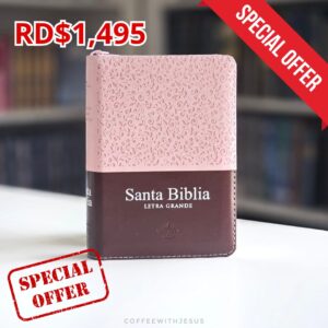 BIBLIA ROSA MARRON CON CIERRE RVR 1960