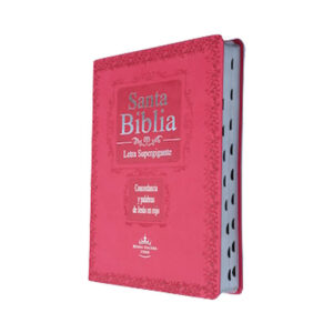 BIBLIA SUPER GIGANTE PIEL ROSA CON CONCORDANCIA