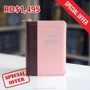BIBLIA RVR60 ROSA BORDE MARRON 11 PT