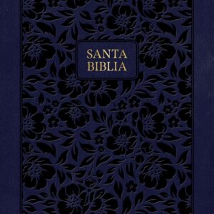 RVR 1960 Biblia letra grande tamaño manual edición especial, azul marino, símil piel