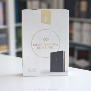 Biblia temática de estudio, negro piel genuina